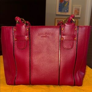Kate Spade Red Structured Leather Tote